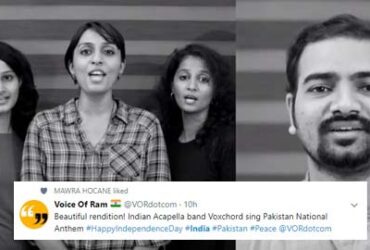 Indian Acappella group sings Pakistani National Anthem (Video)